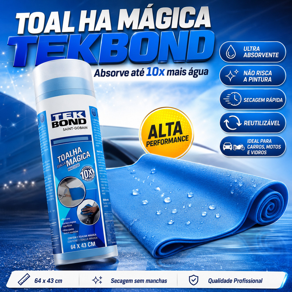Toalha Mágica Multiuso Tekbond Inteligente Super Absorção