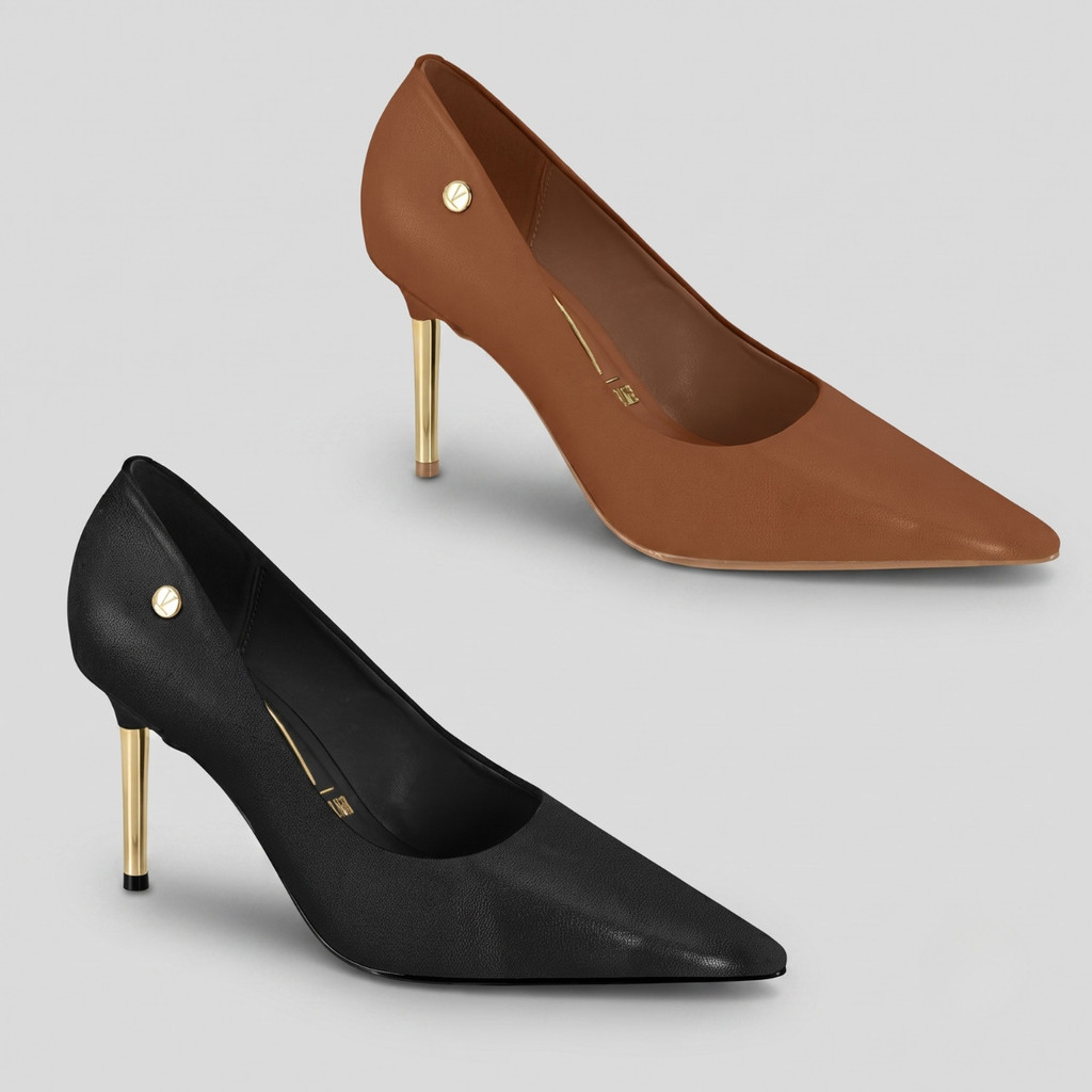 Sapato Scarpin Feminino Vizzano Salto Alto Dourado Confortável  Casamento Evento