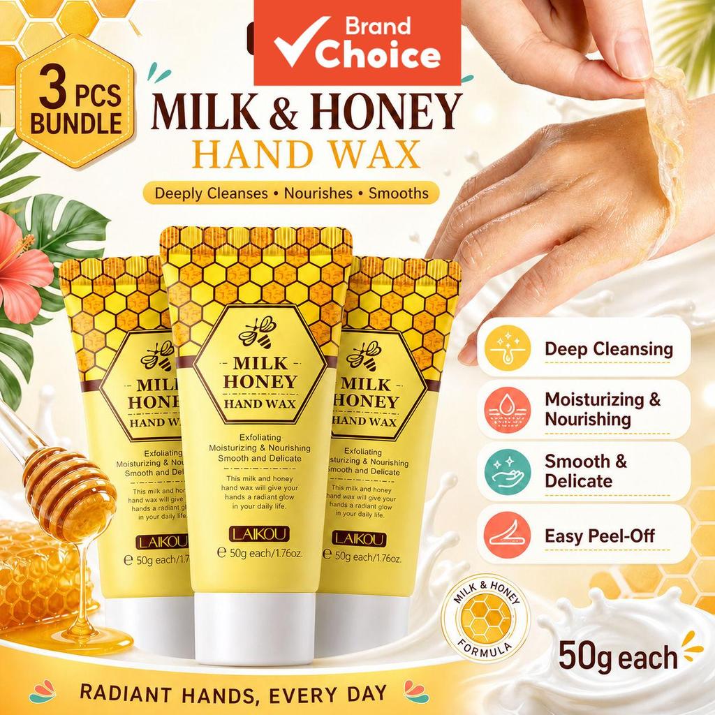 LAIKOU Nourishing Honey Cera para Mãos 50g Conjunto 3 Frascos Máscara Esfoliante Hidratante Profundo Contorno Suavizante