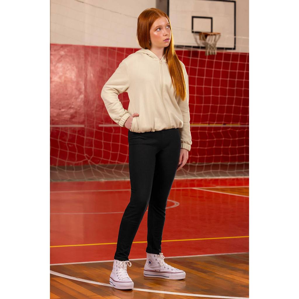 Calça Legging Juvenil Menina Molecotton Beats Preto