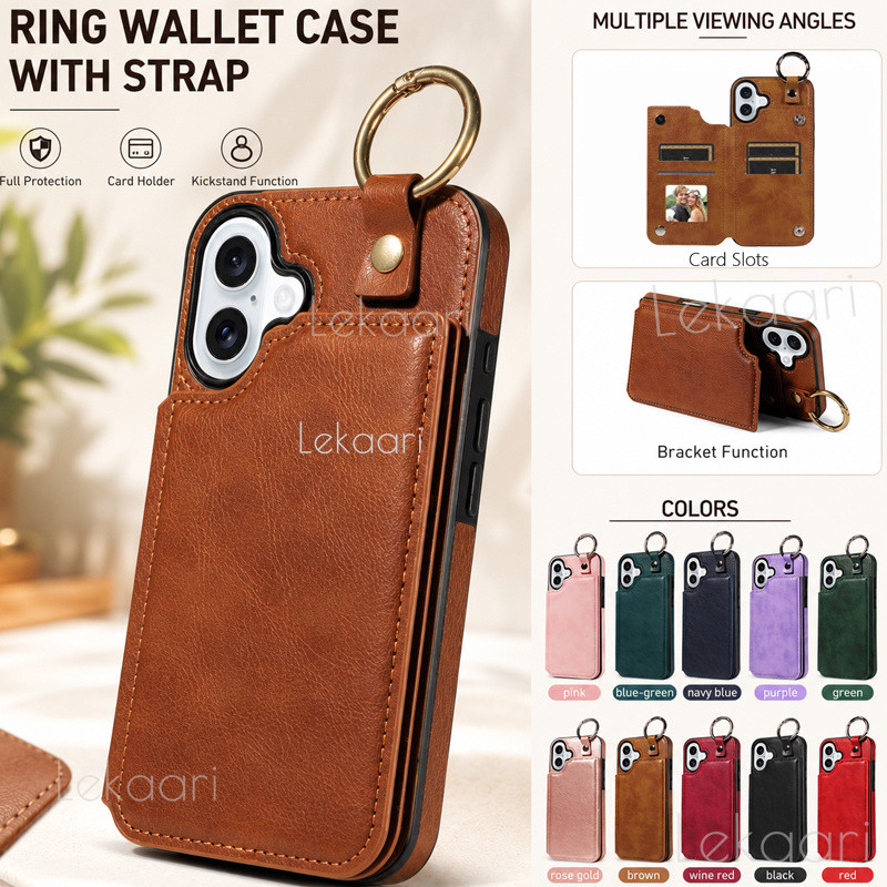 Anel Carteira Caso Para Samsung Galaxy A54 A34 A04s A13 A23 A33 A53 A73 A12 A52 A52s A72 5G Slots De Cartão De Couro Sup