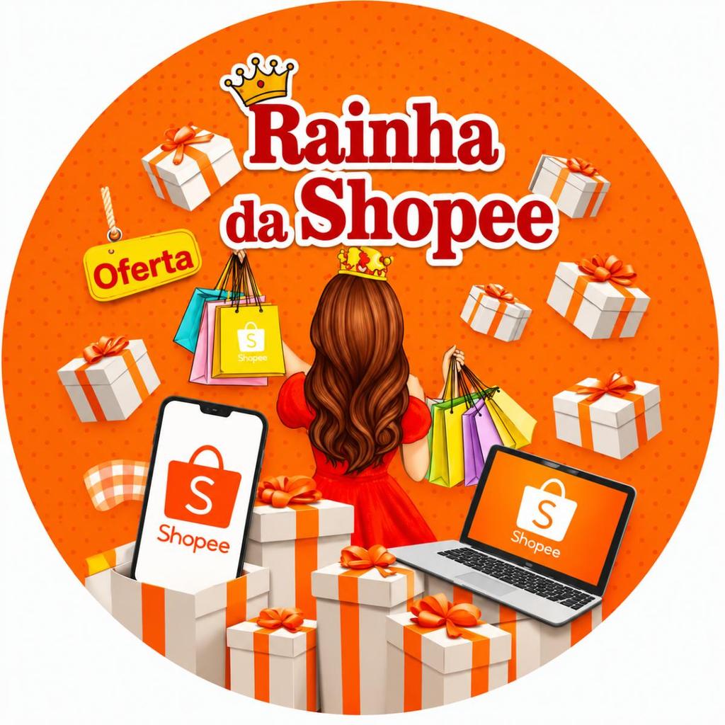 Painel redondo capa 50X50 decoração de festa -RAINHA DA SHOPEE MODELO 1