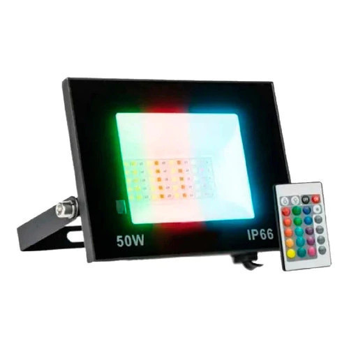 Refletor Holofote Colorido RGB 50w Led com Controle Holofote Divertido Luz forte dinâmica