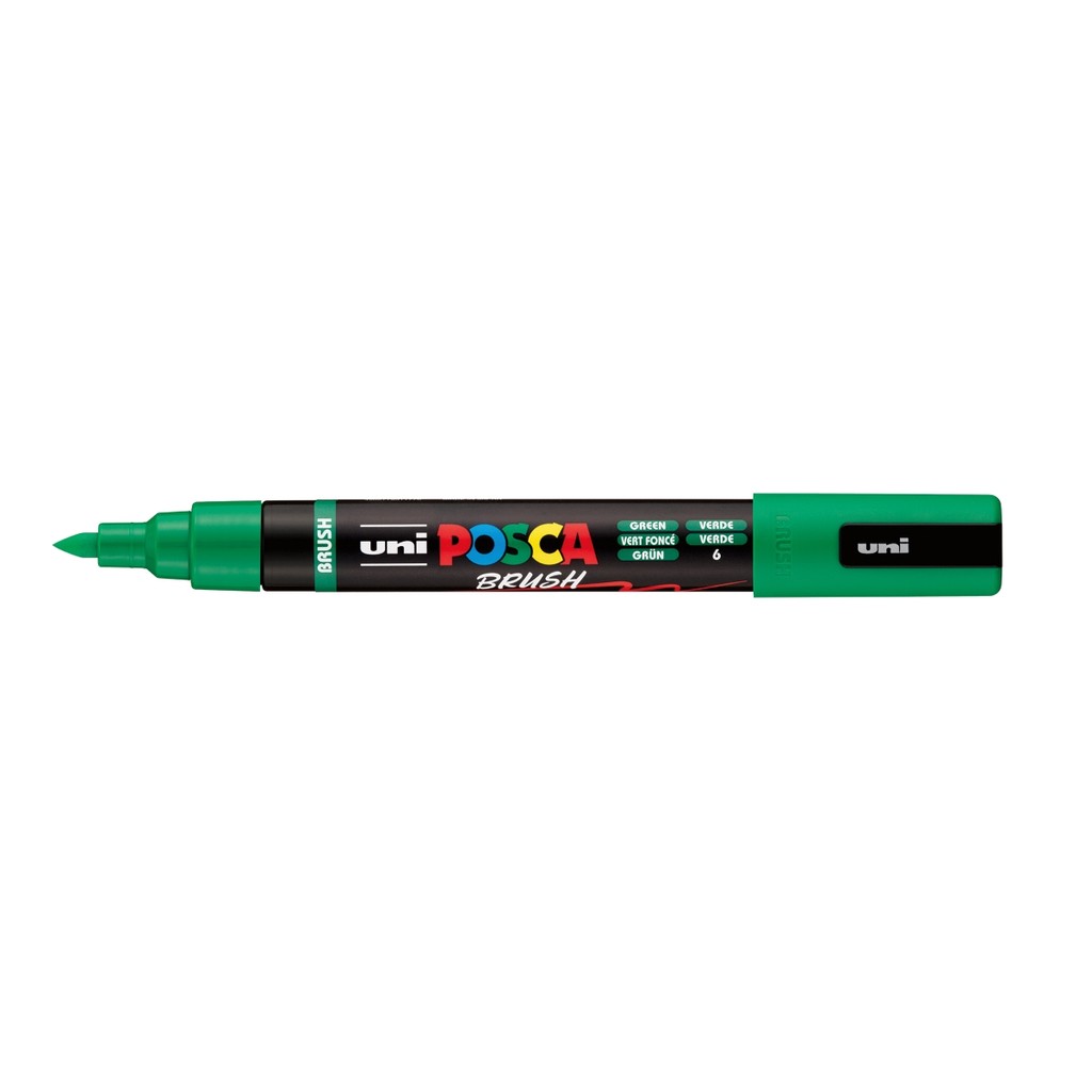 Caneta Posca PC-5MBR Brush Verde uni-ball · foto 2