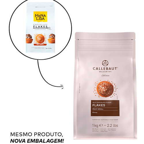 Granulado Flakes Chocolate ao Leite 4M Pequeno 1kg Callebaut