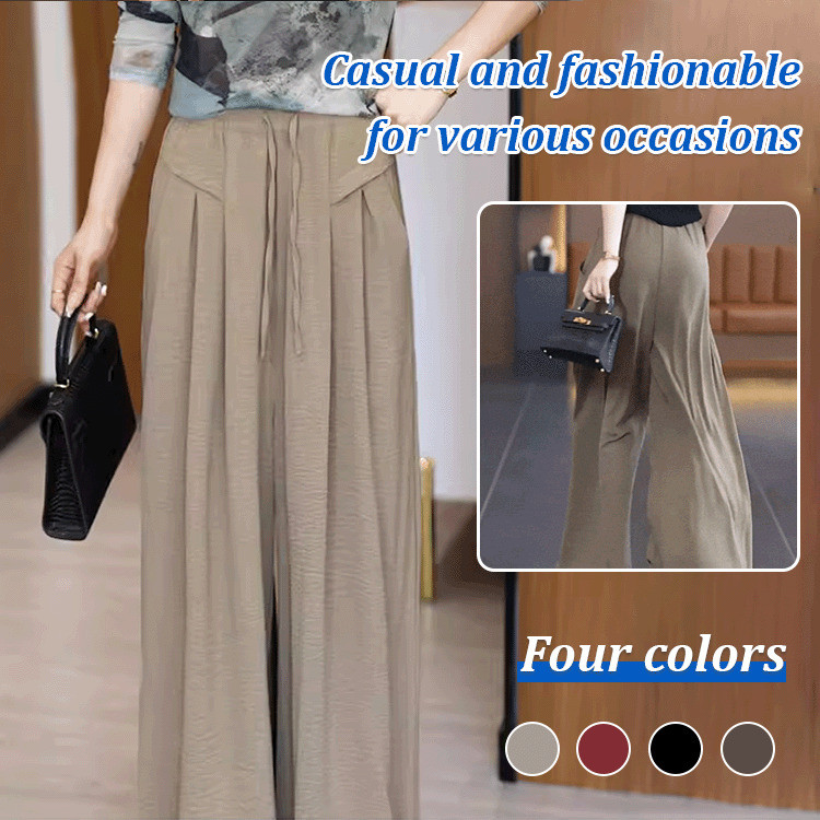 [Tecido Macio] HFH-High Waist Wide Pants Calças de Cintura Alta/Calças Largas/Confortáveis