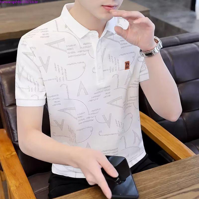 [Novo produto] Csa masculina de manga curta na moda verão csa masculina m fit gola csa masculina meia manga