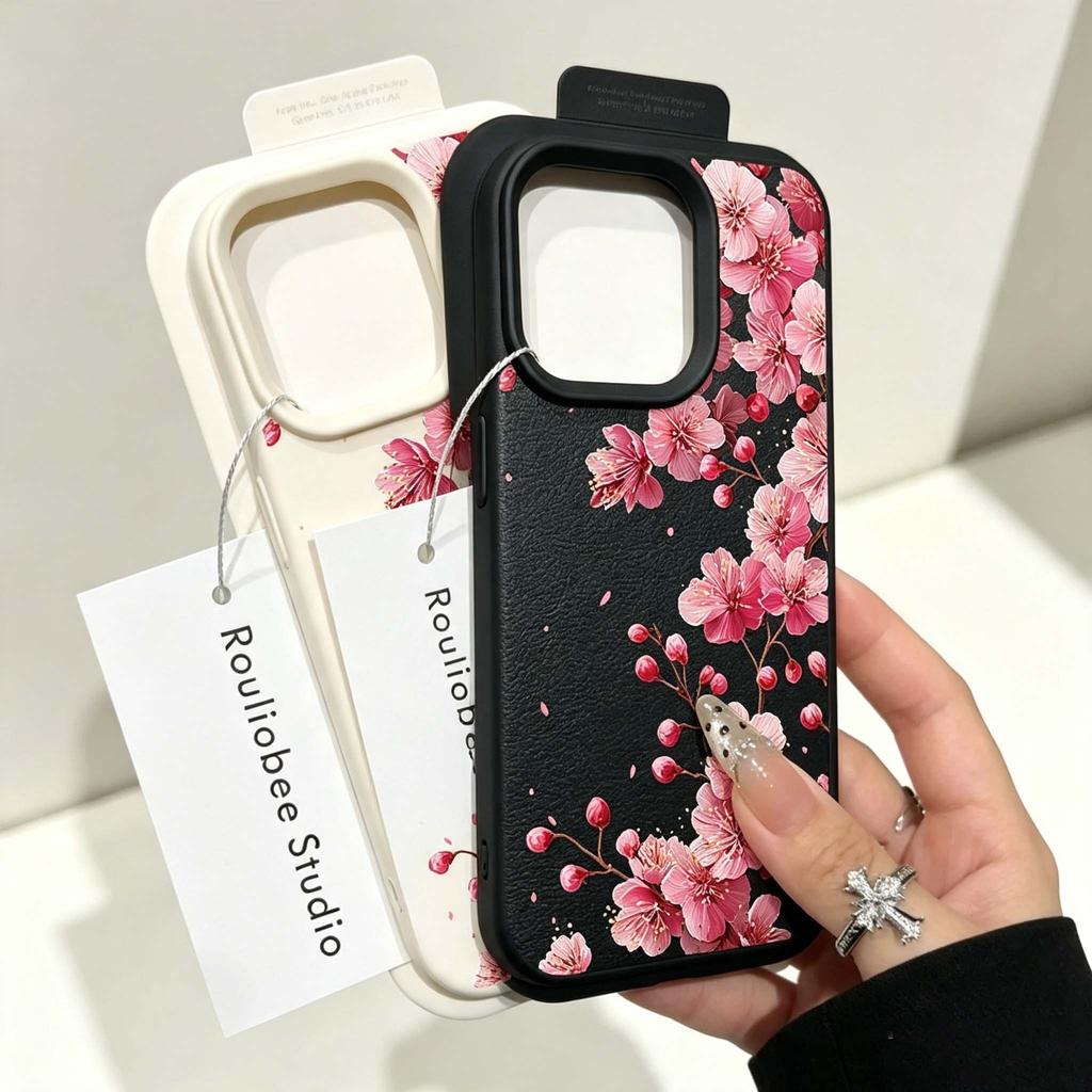 Capa De Telefone Flor De Ameixa Rosa Magnólia Para Samsung Galaxy A57 A37 A27 A07 A17 A36 A26 A15 A52 A54 A36 A55 A35 A1