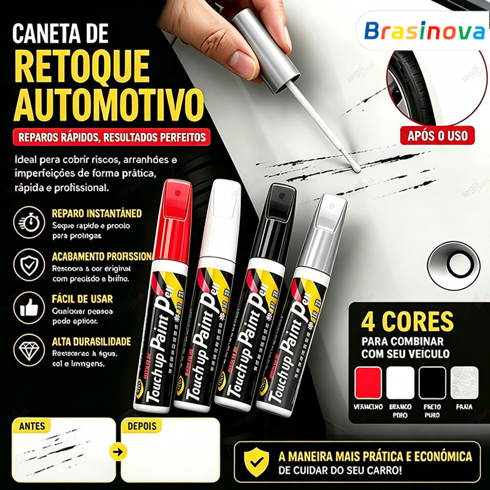 Caneta Reparadora de Riscos Automotiva 12 Cores à Prova d'Água, Ferramenta de Cuidados com a Pintura do Carro
