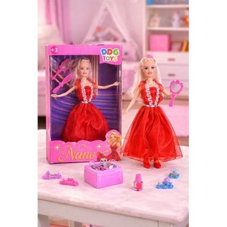 Boneca Infantil Estilo Fashioncom Vestido Acessorios Divertida Criativa Presente Ideal Brinquedo Seguro