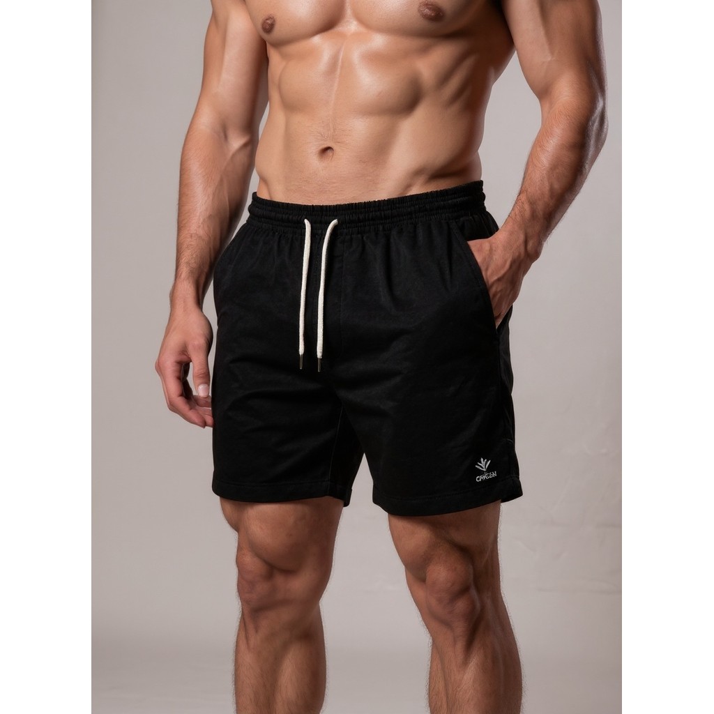 Kit 2 Bermudas Masculinas Linho Elastano Praiana Confortável Verão Preto + Off — Vitrinepesbo