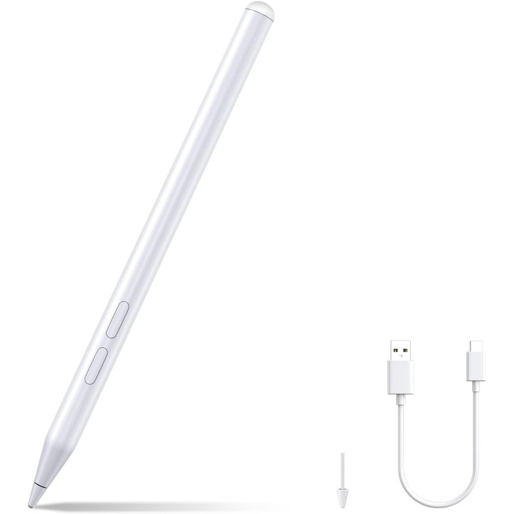 Caneta Stylus Magnética para Surface - 4096 Níveis de Pressão, Borracha e Clique Direito, Rejeição de Palma, Recarregáve