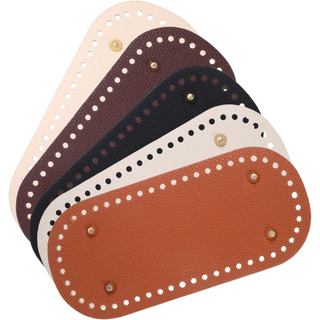 5 Peças de Bases para Bolsas de Crochê, Base para Cesta de Crochê 8,6×4", Fundos de Couro para Bolsas de Crochê, Base Ov
