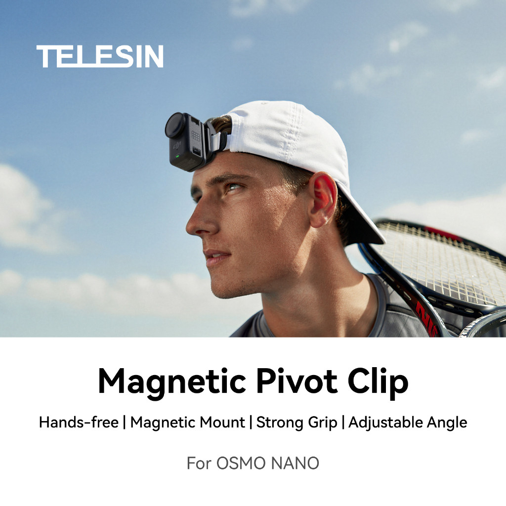 Suporte Magnético para Boné TELESIN para DJI Osmo Nano N52, Clipe Magnético Forte para Boné e Mochila, 360 °   Rotação, 