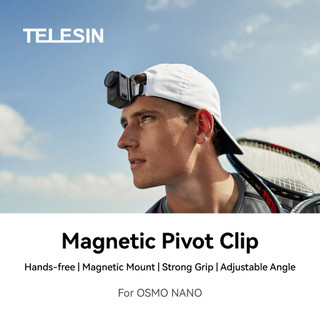 Suporte Magnético para Boné TELESIN para DJI Osmo Nano N52, Clipe Magnético Forte para Boné e Mochila, 360 °   Rotação, 