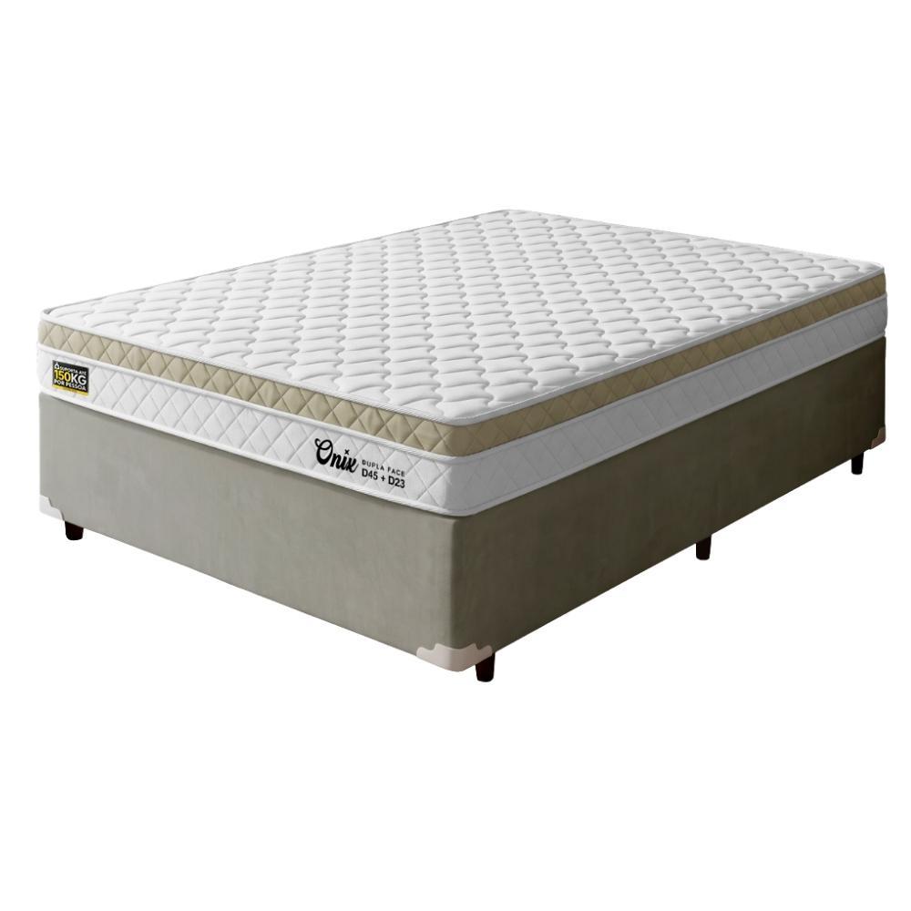 Cama Box Casal Espuma Ortopédica Onix D45 138x188x58cm Hellen - Suporta até 150 kg por pessoa