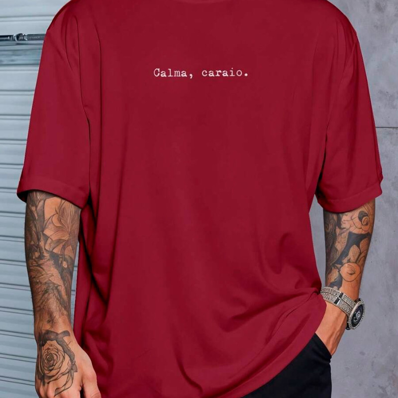 Camiseta Oversized Academia Frase Engraçada Calma Caraio REF 3297 FLUXO GEEK