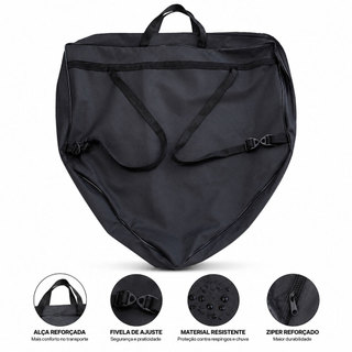 Bolsa para Pipas Raias Lisa Preta com Alça de Ombro e Mão  Impermeável Resistente Transporte