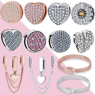 Promoção: Berloque Plano de Prata Esterlina 925 para Pulseiras Reflection de Marca Original, para Criação de Joias de Mo