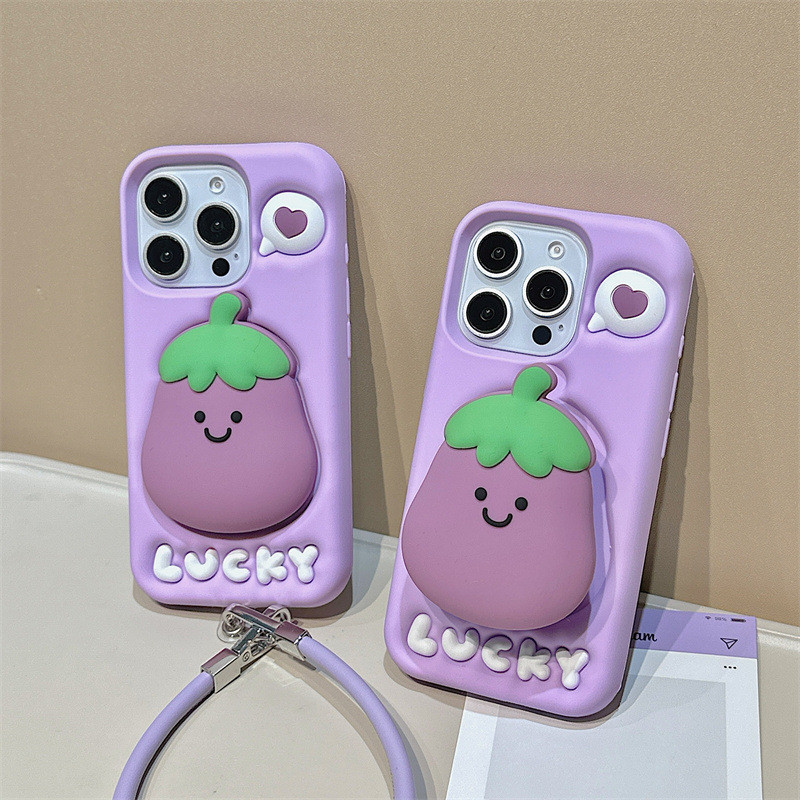 Suporte de gota 15promax Silicone mão iphone14 Apple adequado dos desenhos animados Emoticon 13 Anti-ovos 16 chassi