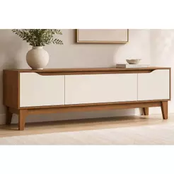 Rack Bancada p/ TV 55 Pol Veneto 160cm Cinamomo/OffWh Henn
