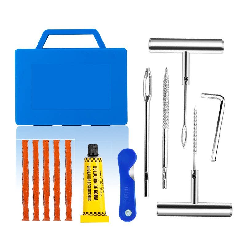 Kit Reparo de Metal para Pneus de Carros Motos + Macarrão +Maleta premium 12 Peças Premium De Moto Carro E Bicicleta DIY — imagem 2 de 2