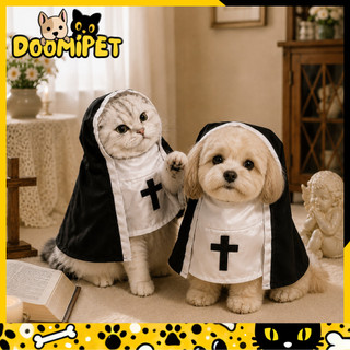 Fantasia Pet Freira Capa Para Cachorro E Gato Roupa Halloween