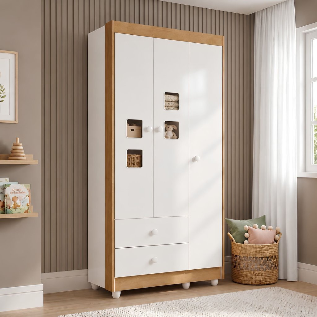 Berço Mini Cama 100% MDF Life 3 Níveis de Altura Branco