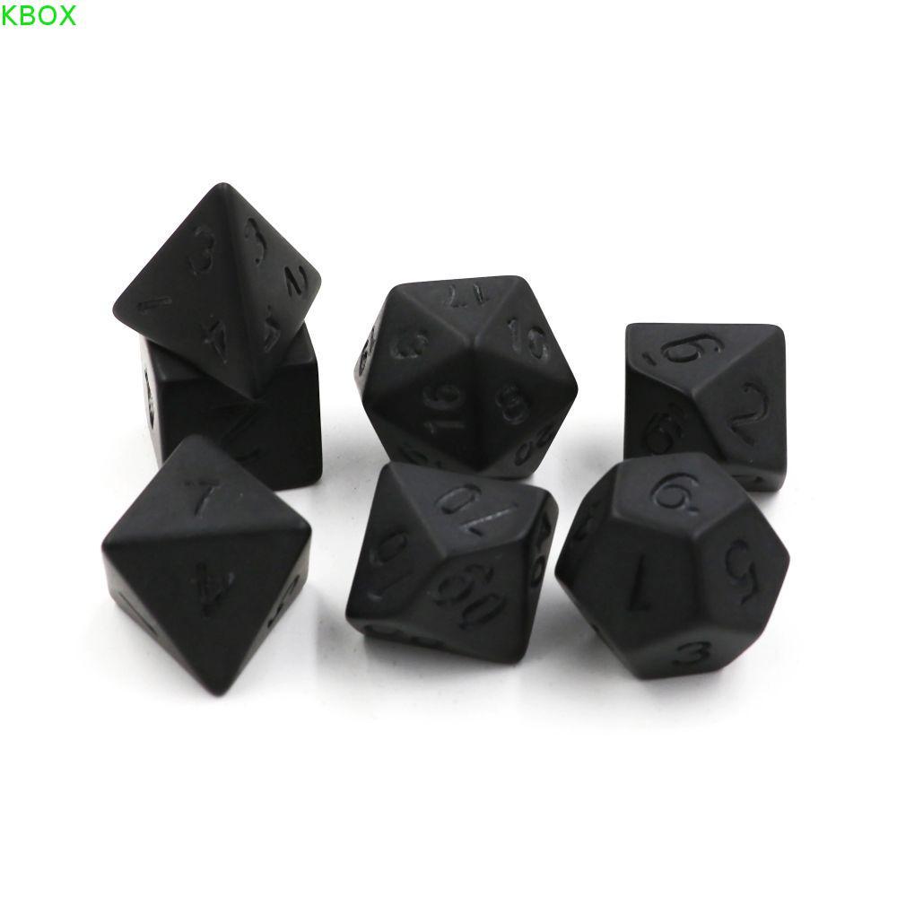 KBOX Preto RPG Dice Set 7 Pçs/Acrílico Jogo Brinquedos Jogos De Tabuleiro De Família Festa Em Brinquedo Educacional