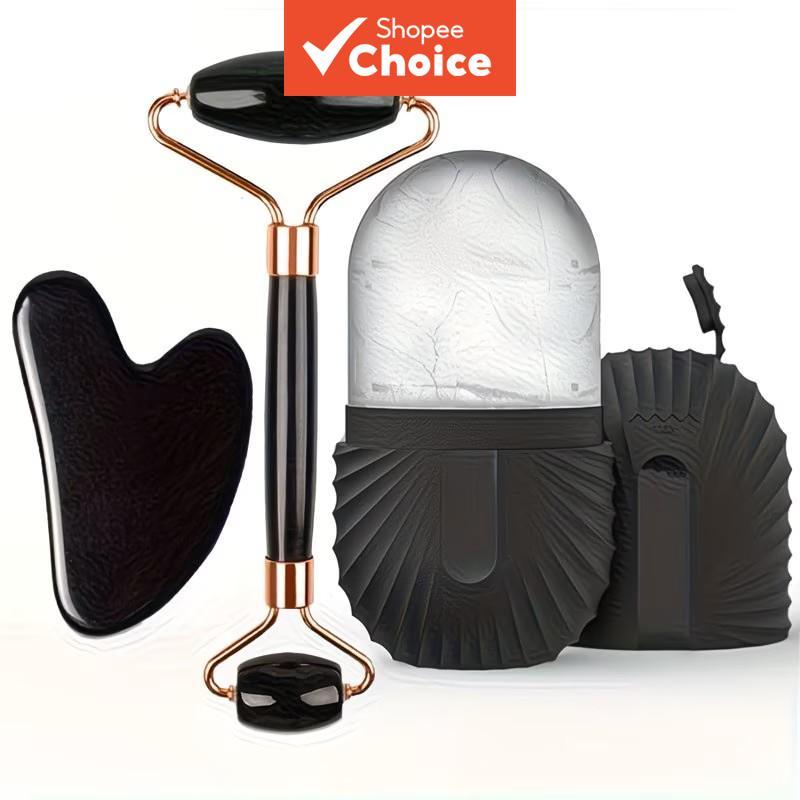 Rolo De Gelo Facial Gua Sha | Massageador Anti Inchaço | Molde Reutilizável