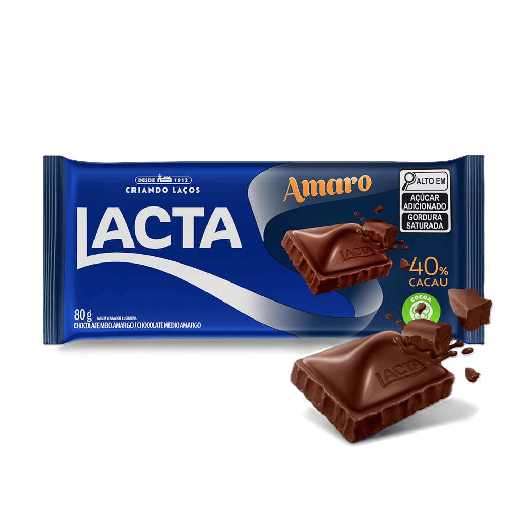 Chocolate Lacta Amaro 40% Cacau Barra