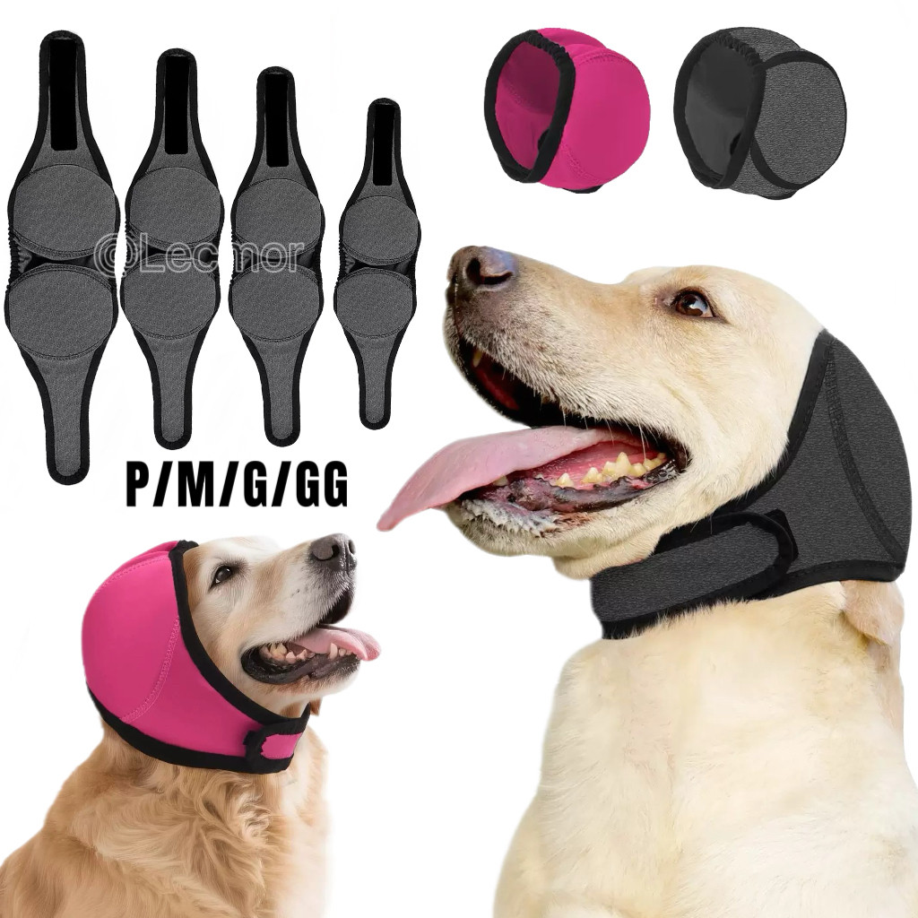Protetor Auricular Pet Impermeável Com Ajuste De Velcro Abafador De Ruído Para Cães Banho E Fogos