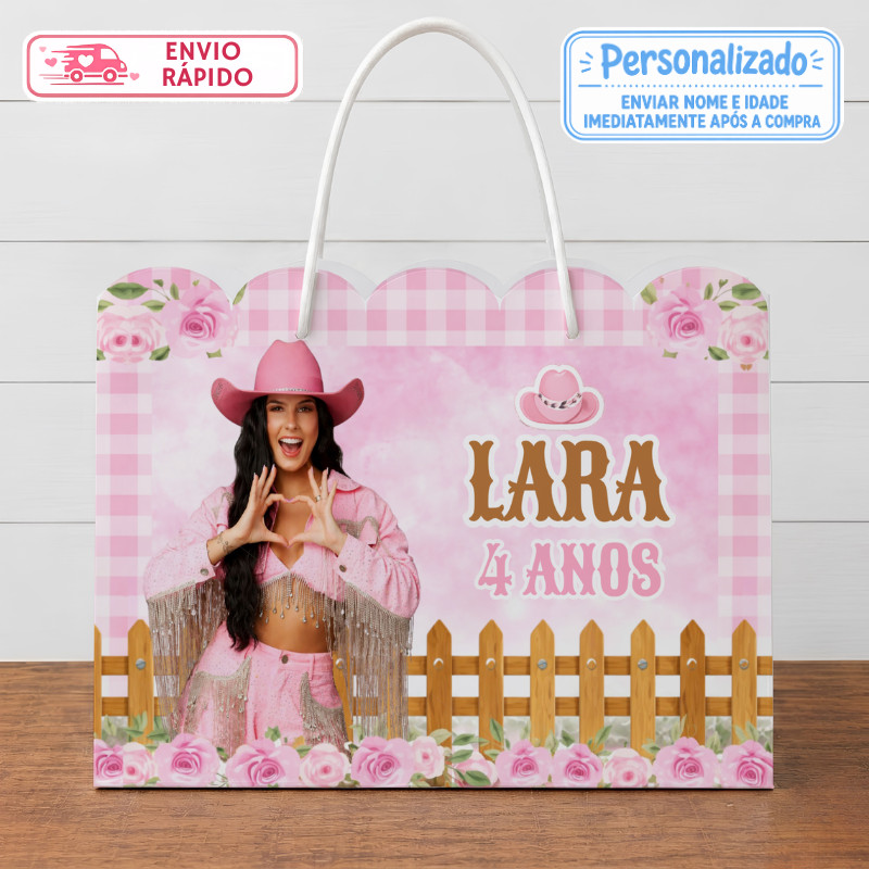 Sacolinha Ana Castela Boiadeira Personalizada Lembrancinhas Festa infantil Aniversário Sacola G