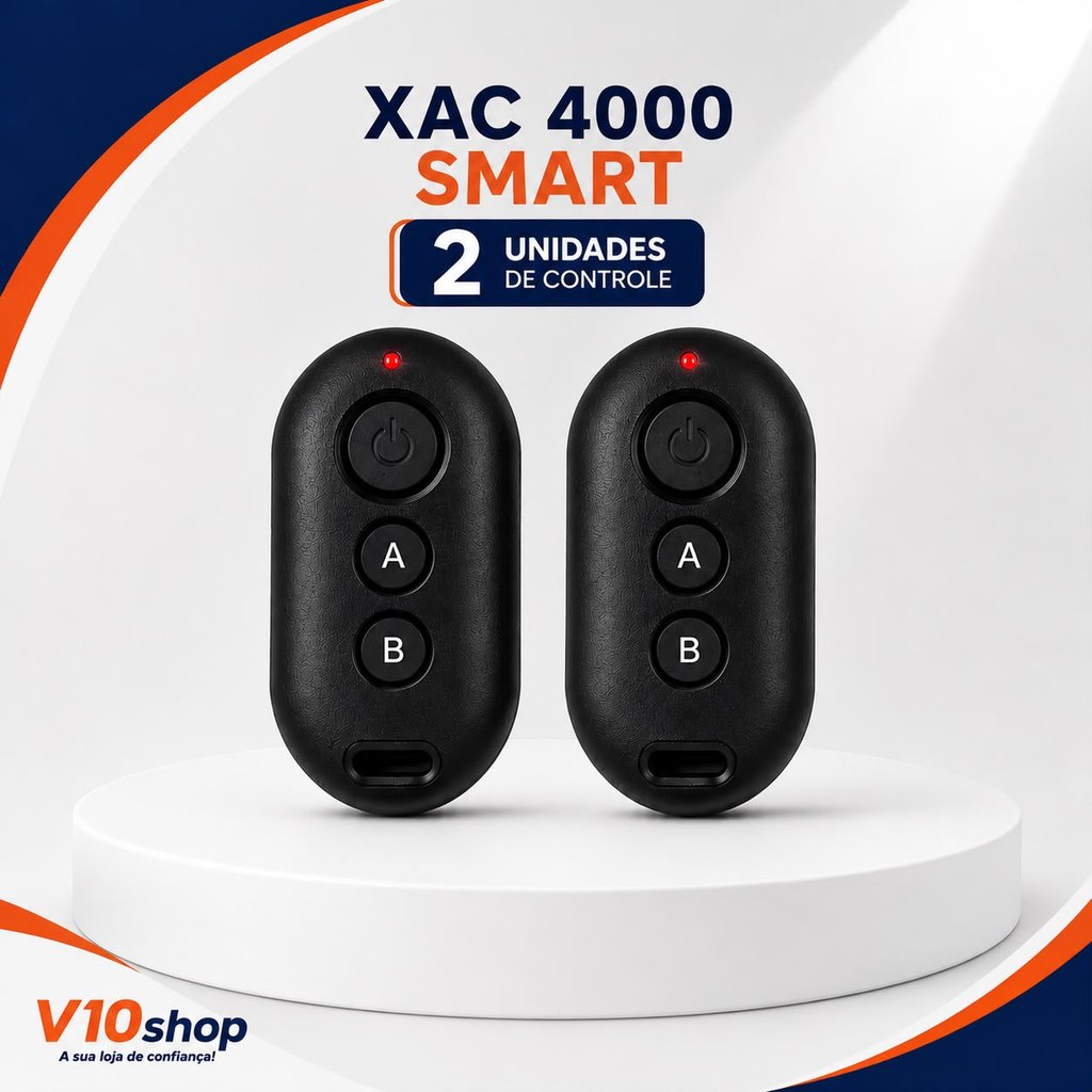 2 Controles Remoto Alarme Xac 4000 Smart Intelbras  Preto V10 SHOP