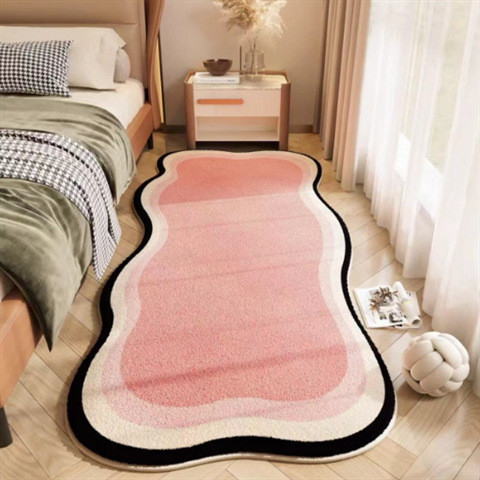 Tapete para sala de estar, quarto, cobertor de cabeceira, pode dormir, pode sentar, imitação de caxemira, estilo creme,