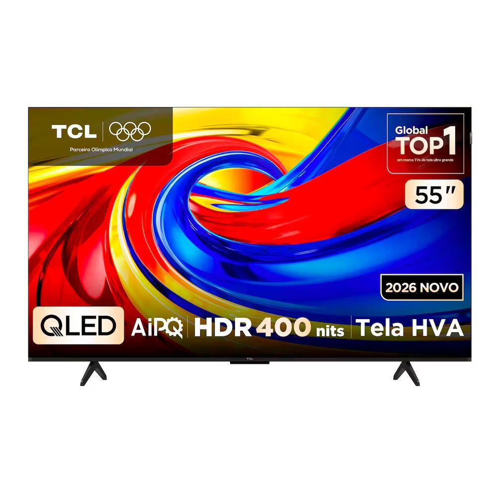 Smart TV 55 4K QLED 55P7L Google TV até 120Hz Dolby Vision Atmos TCL
