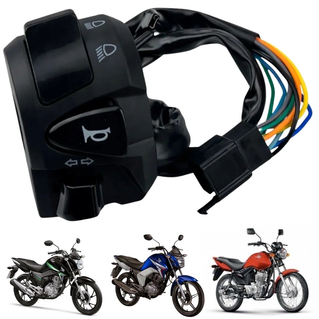 CHAVE DE LUZ CG TITAN 160 2016 A 2024 TITAN 150 2014 A 2015 CG FAN 125 2014 A 2018 BUZINA SETA SPEC QUALIDADE ORIGINAL