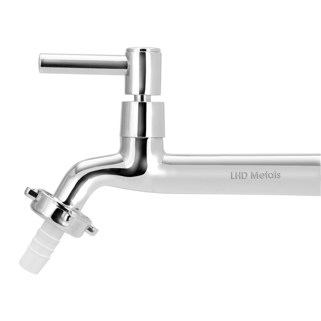 Torneira Tanque Jardim Metal Reta Com Bico Parede 22cm 1/4 Volta Conexao 1/2 3/4 — imagem 2 de 2