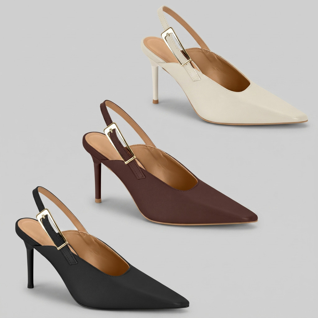 Sapato Scarpin Vizzano Feminino Slingback Bico Fino Fivela Dourada Salto Alto Original