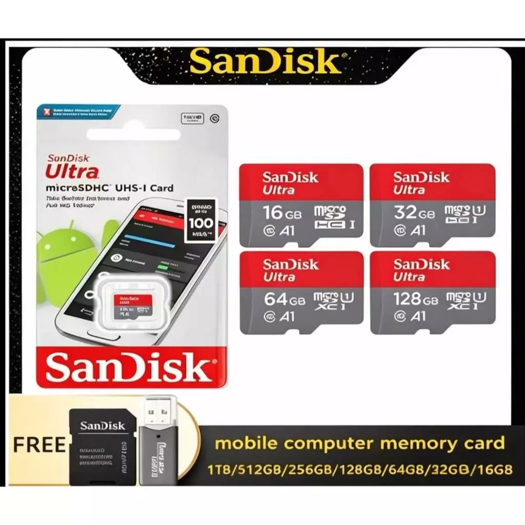 Cartão de Memória Micro SD 1TB 16GB 32GB 64GB 128GB 256GB 512GB Velocidade Alta + Adaptador SD