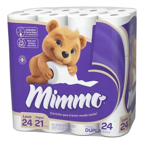 PAPEL HIGIENICO MIMMO DUPLA 24UN 30M