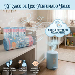 Kit Pacote Saco de Lixo Baby Rolo Perfumado Talco Quarto Banheiro Cozinha Pia
