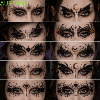 AURENNE 10 Peças De Tatuagem De Aranha De Halloween , Facial Estilo Escuro Colorido , Realista