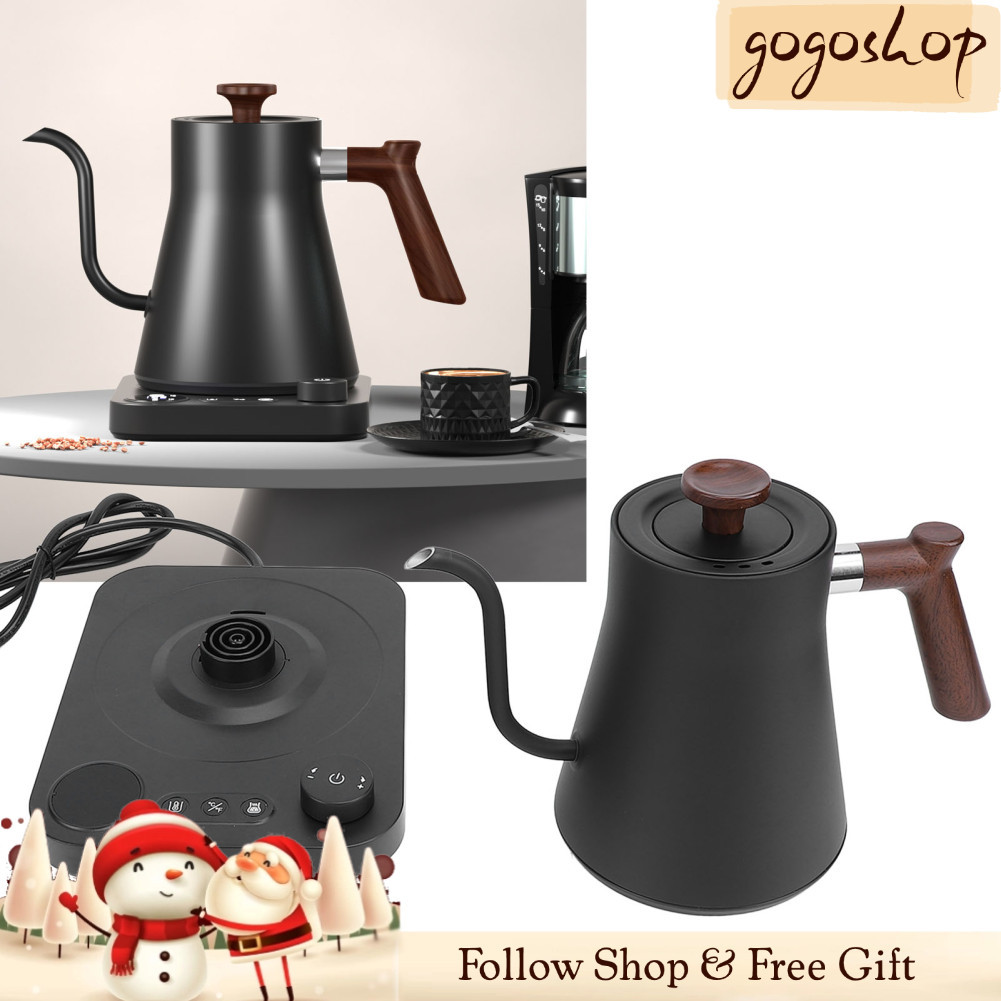 Gogoshopp-br Chaleira elétrica Oreilet Gooseneck 1200W para café e chá com display LCD e controle de temperatura