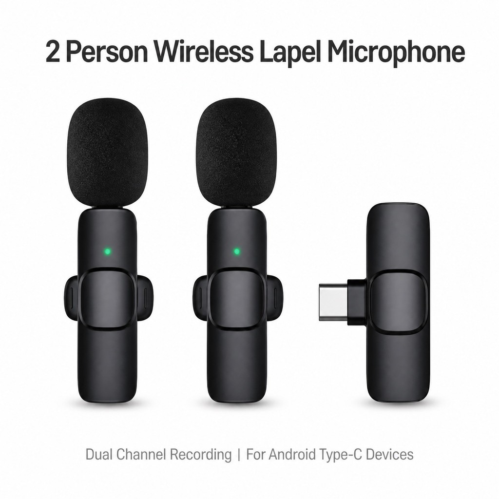 Microfone de lapela sem fio K8, Mini microfone de rádio com cancelamento de ruído para transmissão ao vivo de celular, c