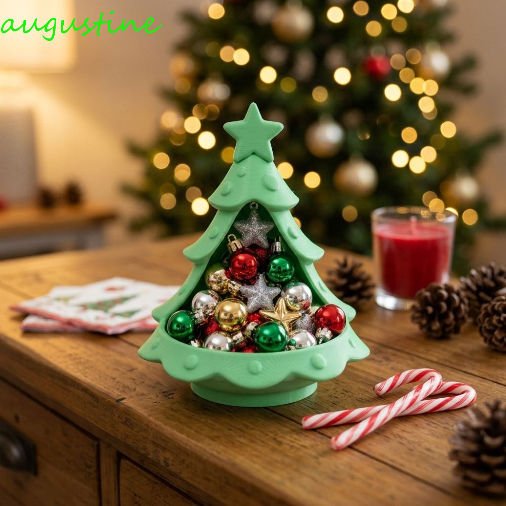 Suporte De Vela De Árvore Pequena AUGUSTINE , Bandeja De Armazenamento De Natal Impressa Em 3D Com Destaque Superior De