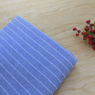 Literário simples luz azul tecido listras misturadas tecido roupas camisa superior saia longa Shorts tecido diy