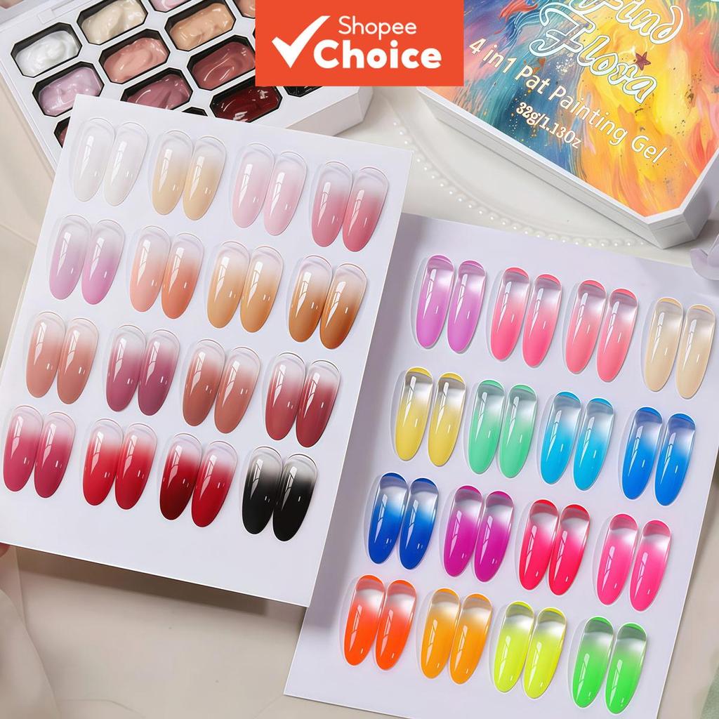 Série 16 Cores Neon: Gel para Pintura Pat para Carimbo Gradiente, Desenho, Mudança de Cor, Verniz em Gel UV/LED, Remoção