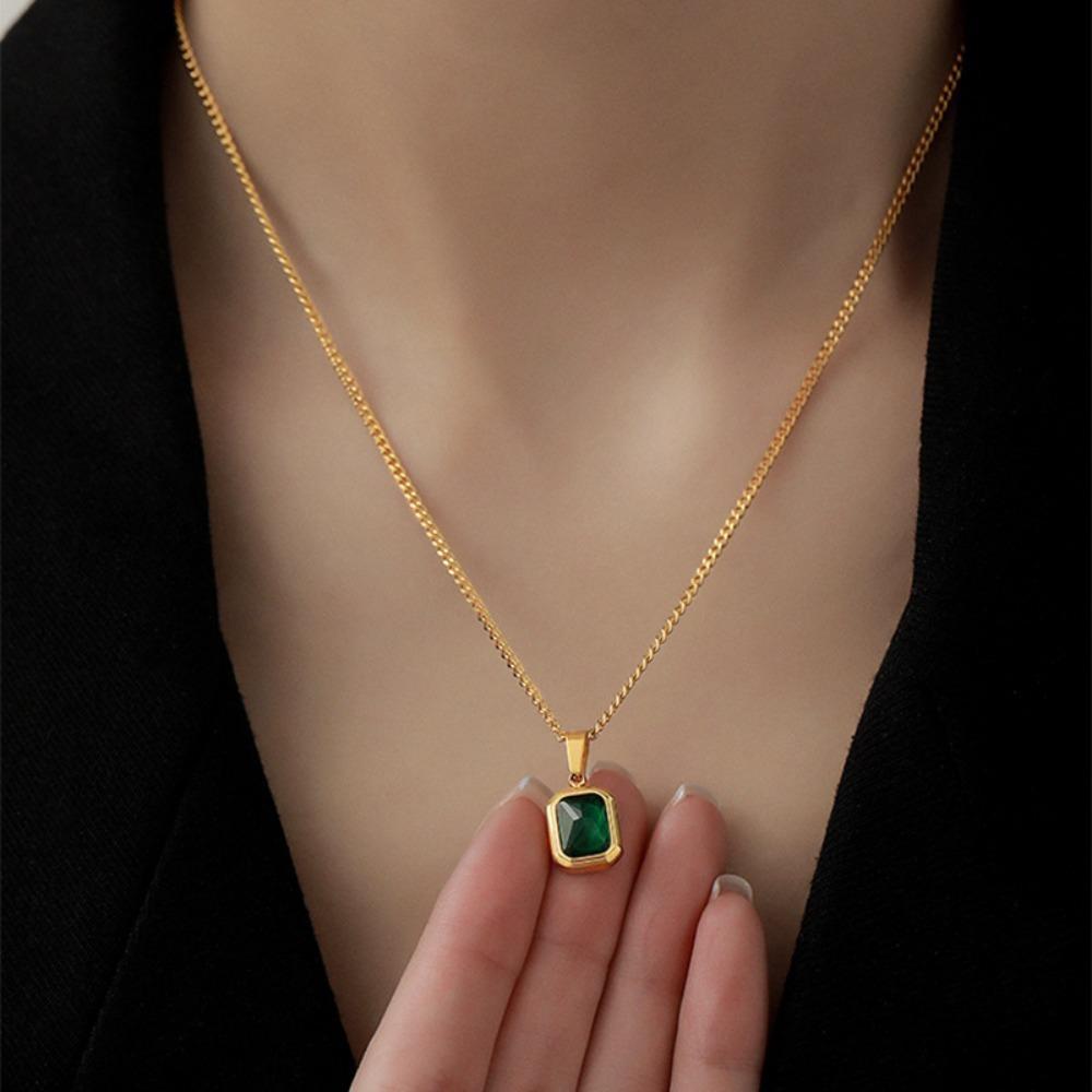 Corrente Clavicular SUBEI , Pingente Verde Atraente Retrô , Lindos Colares De Noivado