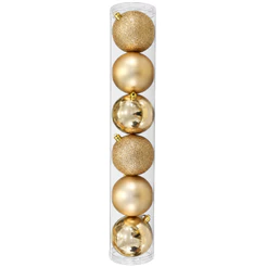 Bola De Natal Nº8 Champanhe Com 6 Decoração Para Árvore